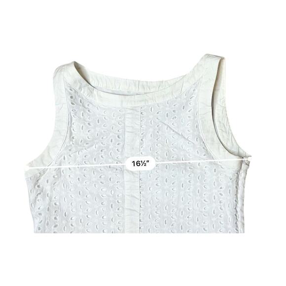 Francesca's Sleeveless Eyelet Lace White Lined  Sheath Dress SMALL Vanilla Girl - Picture 4 of 15